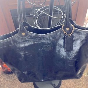 COACHBlack  Patent Leather Bleeker  Shoulder Tote